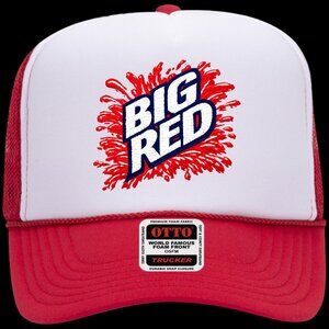 Red And White Big Red Mesh Foam Trucker Otto Snap Back Hat
